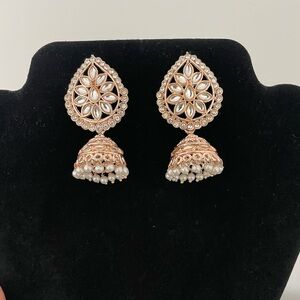 Elegant Gold and Silver Teardrop Earrings